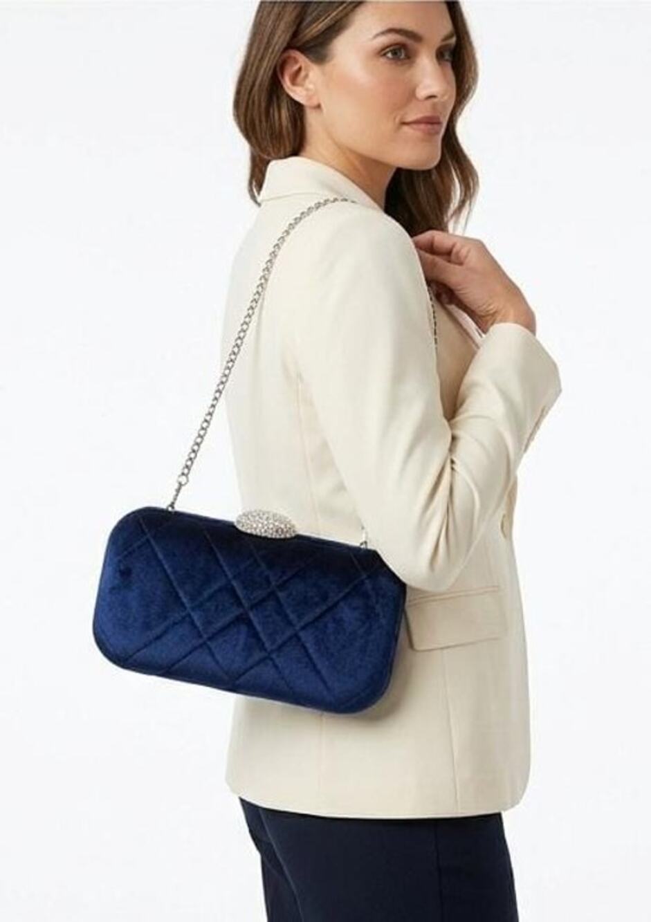 Nina Barlow Quilted Velvet Minaudière